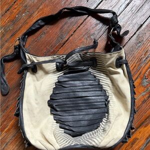 Collina Strada Black and Tan Hobo Bag